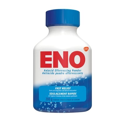 Eno Poudre antiacide en bouteille 200 g, 6,25 $/100g
