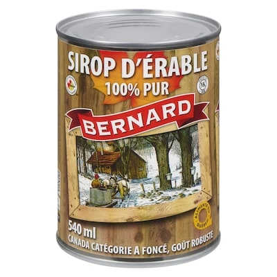 Bernard Sirop d'érable foncé 540 ml, 1,85 $/100ml