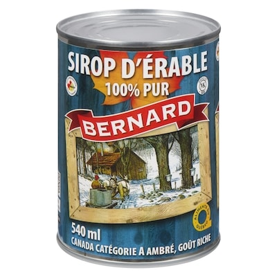 Bernard Sirop d'érable, clair 540 ml, 1,85 $/100ml