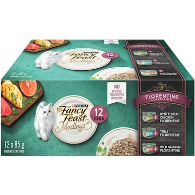 Purina Fancy Feast Medleys Florentine Collection Variety Pack, Wet Cat Food 12x85.0 g, $1.16/100g