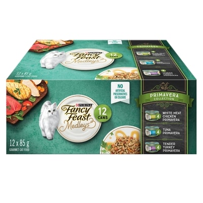 Purina Fancy Feast Medleys Wet Cat Food Primavera Collection Variety Pack 12 Count 12x85.0 g, $1.08/100g