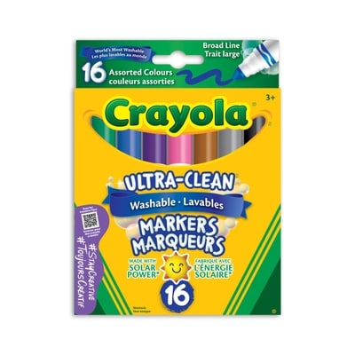 Crayola 16 marqueurs à pointe large lavables Crayola 16x1.0 ea, 0,78 $/1ch
