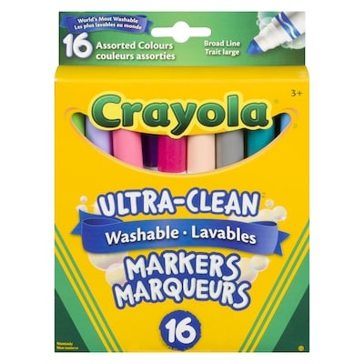 Crayola 16 marqueurs à pointe large lavables Crayola 16x1.0 ea, 0,69 $/1ch