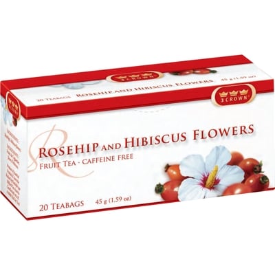 3-Crown Rosehip and Hibiscus Fowers, No Caffeine Tea 45 g, $5.09/100g