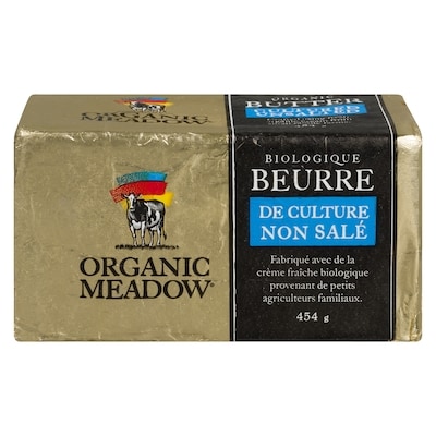 Organic Meadow Beurre biologique non salé 454 g, 2,86 $/100g