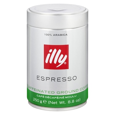 Illy Café moulu décaféiné 250 g, 6,00 $/100g