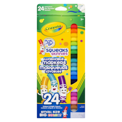 Crayola Marqueurs à pointe fine Pip-Squeaks Skinnies 24x1.0 ea, 0,35 $/1ch