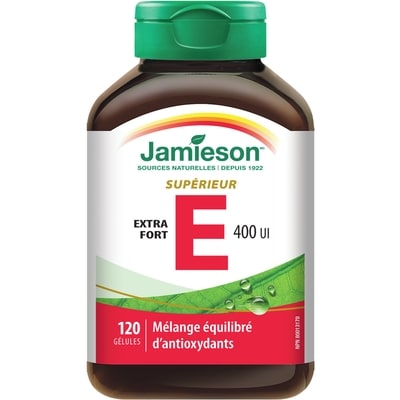 Jamieson Complexe équilibré de vitamine E 400 UI avec mélange de tocophérols 120 ea, 0,15 $/1ch