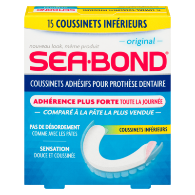 Sea-Bond Coussinets adhésifs inférieurs pour dentiers 15 ea, 0,57 $/1ch
