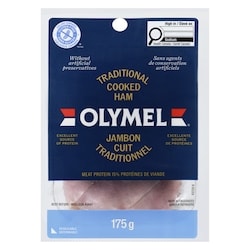 Olymel Jambon cuit traditionnel 175 g, 40,00 $/1kg 4,00 $/100g