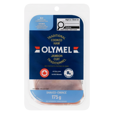 Olymel Jambon cuit traditionnel 175 g, 42,80 $/1kg 4,28 $/100g