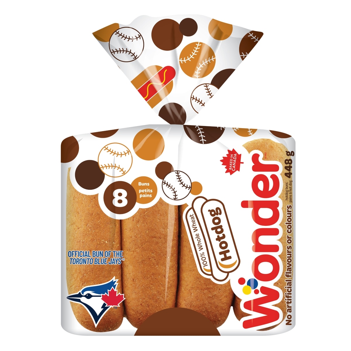 Wonder 100% Whole Wheat Hotdog Buns 8pk 8x60.0 g, $0.83/100g