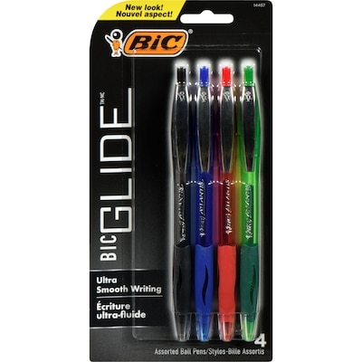 Bic Atlantis Original Retractable Ball Pen, Medium Point, Assorted Colors, 4 Count 4x1.0 ea, $1.25/1ea