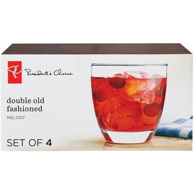 President's Choice Double Old Fashioned Glass 4-Pack 1 ea, $15.00/1ea