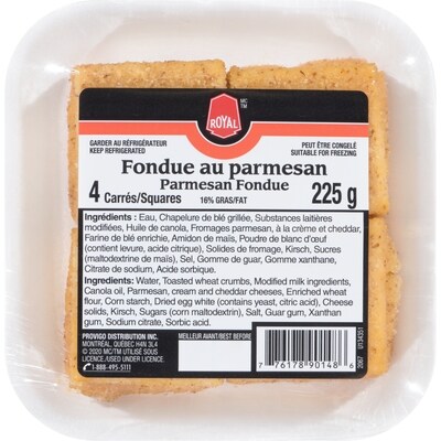 Royal Fondue parmesan 225 g, 2,22 $/100g