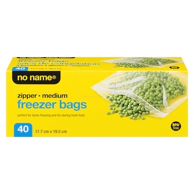 No Name Medium Zipper Freezer Bags 40 ea, $0.12/1ea
