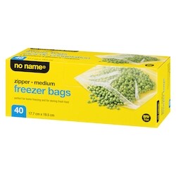No Name Medium Zipper Freezer Bags - 40 ea | Zehrs