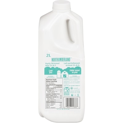 Northumberland Lait 1% 2 l, 0,26 $/100ml