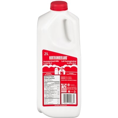 Northumberland 3.25% Homogenized Milk 2 l, $0.26/100ml