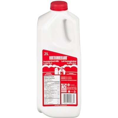 Northumberland Lait homogénéisé 3.25% 2 l, 0,26 $/100ml
