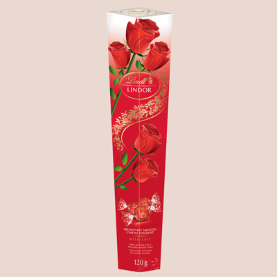 Lindt Boîte ornée de roses à longue tige Truffes LINDOR au chocolat au lait 120 g, 10,00 $/100g