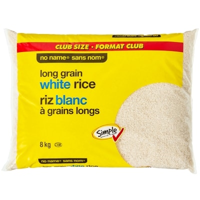 No Name Long Grain White Rice Club Size 8 kg, $0.19/100g