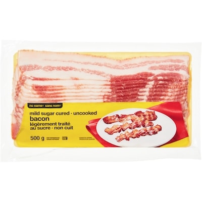 Sans Nom Bacon légèrement traité au sucre 500 g, 1,60 $/100g