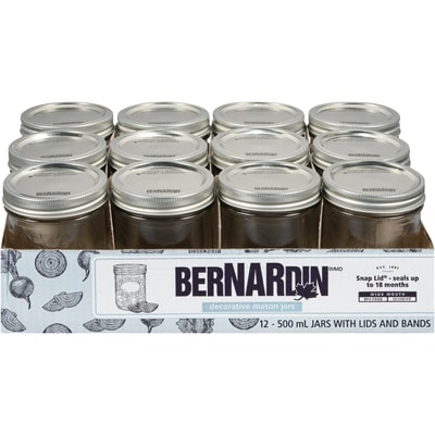 Bernardin Mason Jars Widemouth 12x500.0 ml, $0.33/100ml