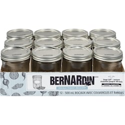 Bernardin Bocaux Mason à large ouverture 12x500.0 ml, 0,33 $/100ml