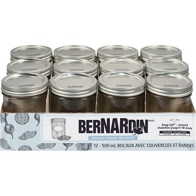 Bernardin Bocaux Mason à large ouverture 12x500.0 ml, 0,33 $/100ml