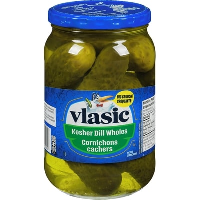 Vlasic Cornichons à l’aneth entiers casher 1 l, 0,70 $/100ml