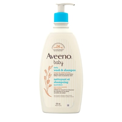Nettoyant et shampoing quotidien pour bébés, avoine naturelle, léger parfum