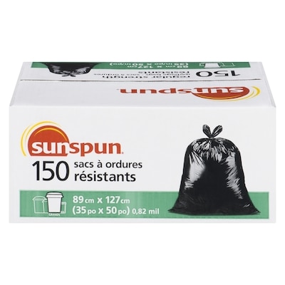 Sunspun Sacs à ordures résistants, grands  150 ea, 0,29 $/1ch