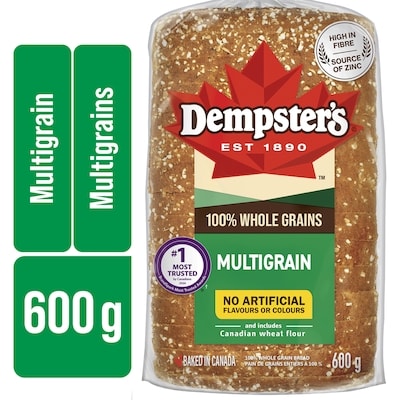 Dempster 100% Whole Grains Multigrain Bread 600 g, $0.83/100g