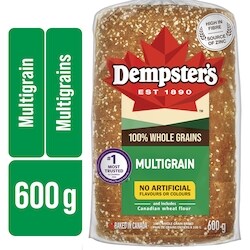 Dempster’s Pain multigrains à 100 % de grains entiers 600 g, 0,83 $/100g