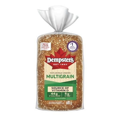 Dempster’s Pain multigrains à 100 % de grains entiers 600 g, 0,75 $/100g