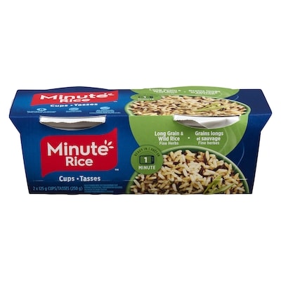 Minute Rice Riz à grains longs et riz sauvage aux fines herbes prêt à servir 250 g, 1,00 $/100g