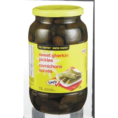 Sans Nom Cornichons sucrés 1 l, 0,65 $/100ml