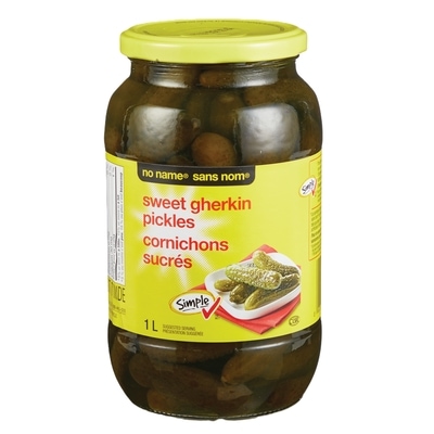Sans Nom Cornichons sucrés 1 l, 0,55 $/100ml