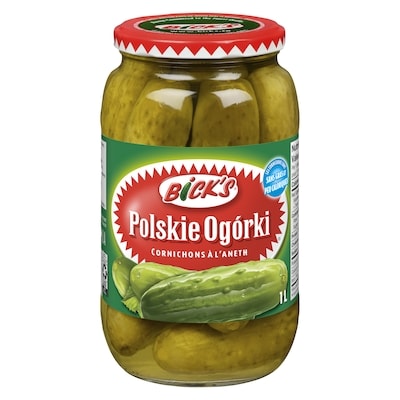 Bick’s Cornichons Polskie Ogórki à l'aneth 1 l, 0,55 $/100ml