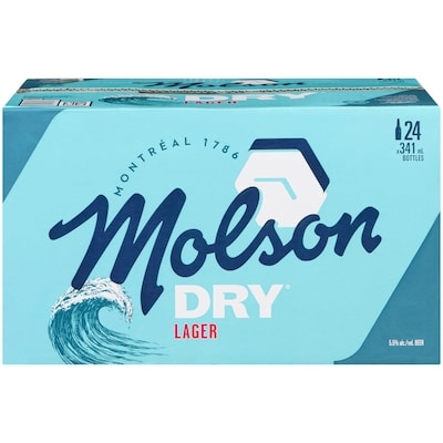 Molson Dry Beer (ID required at pick-up) 24x341.0 ml, $0.48/100ml