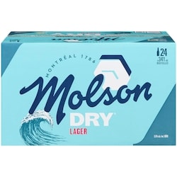 Molson Bière Dry (Pièce d’identité requise au moment du ramassage) 24x341.0 ml, 0,49 $/100ml