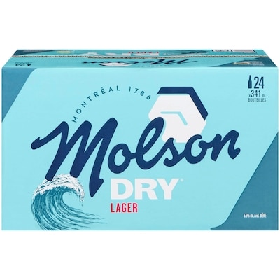 Molson Bière Dry (Pièce d’identité requise au moment du ramassage) 24x341.0 ml, 0,40 $/100ml