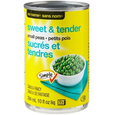 No Name Sweet and Tender Small Peas 284 ml, $0.49/100ml