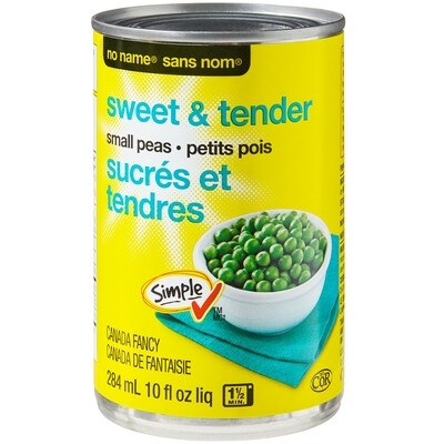 Sans Nom Petits pois sucrés et tendres 284 ml, 0,63 $/100ml