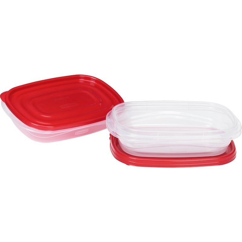 TakeAlongs Rectangular Food Storage Containers, Ruby Red Lids, 3 Count
