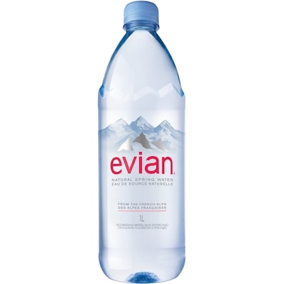 Evian Natural Spring Water 1 l, $0.33/100ml