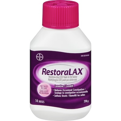 RestoraLAX Poudre laxative soulagement efficace pas de goût, pas de gravier 14 ea