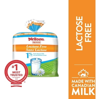 Neilson 1% Lactose Free Milk 4 l, $0.27/100ml
