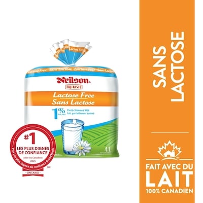 Neilson Lait 1 % sans lactose 4 l, 0,28 $/100ml